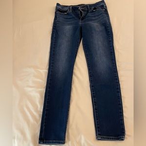 denim skinny low-rise jeans